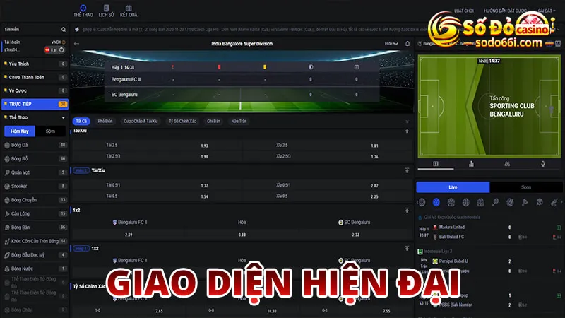 Giao diện đặt cược thể thao hiện đại, tối ưu trải nghiệm người dùng tốt nhất