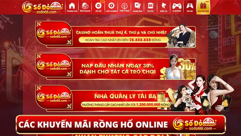 Các khuyến mãi dành cho Rồng Hổ online tại Sodo66